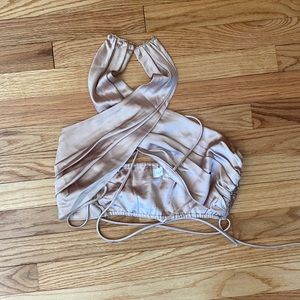 Shop Luna b Gold twist front crop top